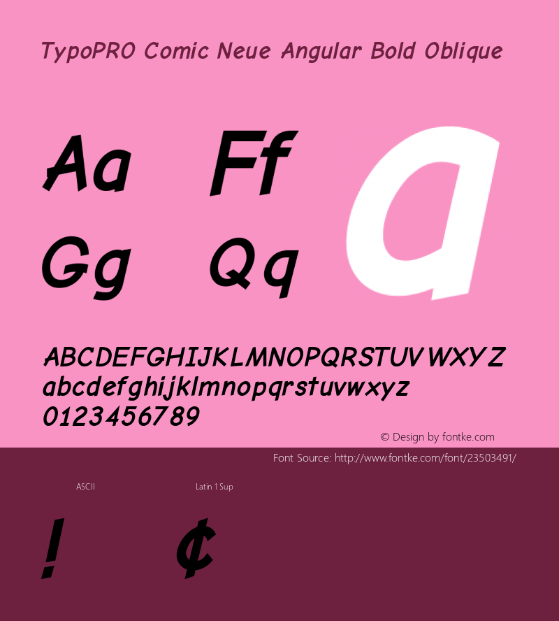 TypoPRO Comic Neue Angular Bold Oblique Version 1.000图片样张