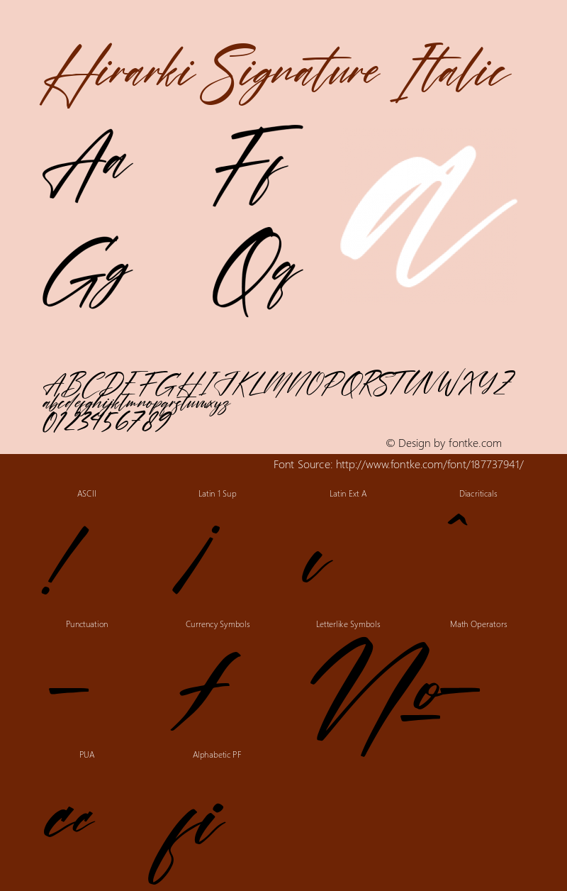 Hirarki Signature Italic Version 1.00;August 19, 2021;FontCreator 13.0.0.2683 64-bit图片样张