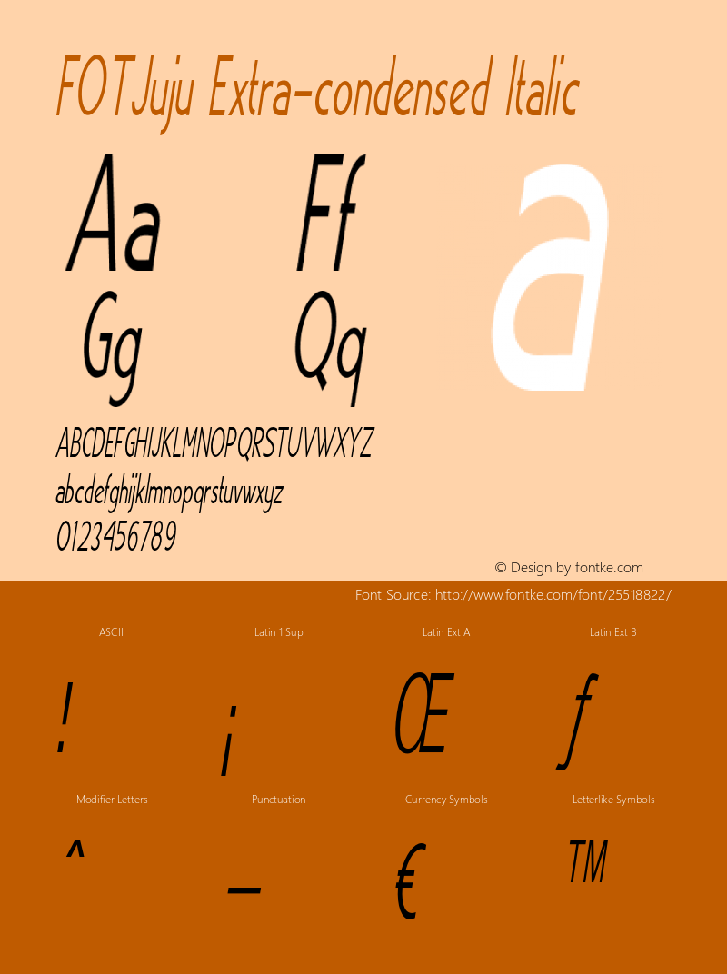 FOTJuju-ExtracondensedItalic Version 1.000图片样张