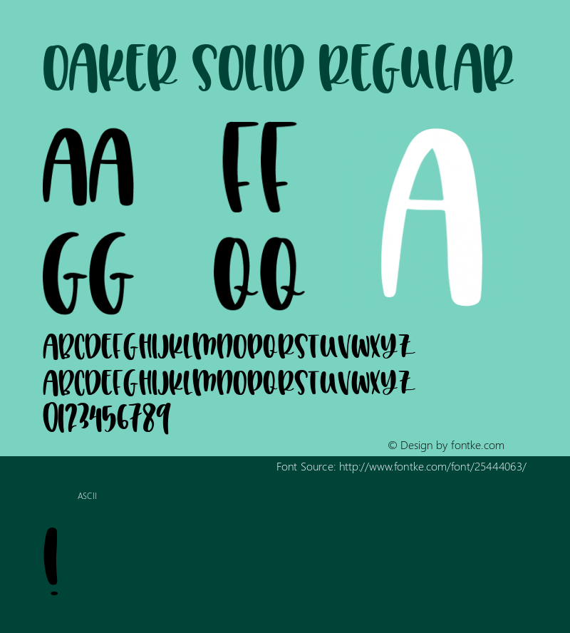 Oaker Solid Regular Version 1.000图片样张