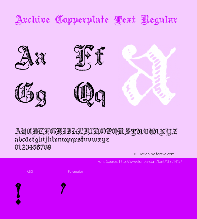 Archive Copperplate Text Regular Version 1.000;PS 001.000;hotconv 1.0.38图片样张