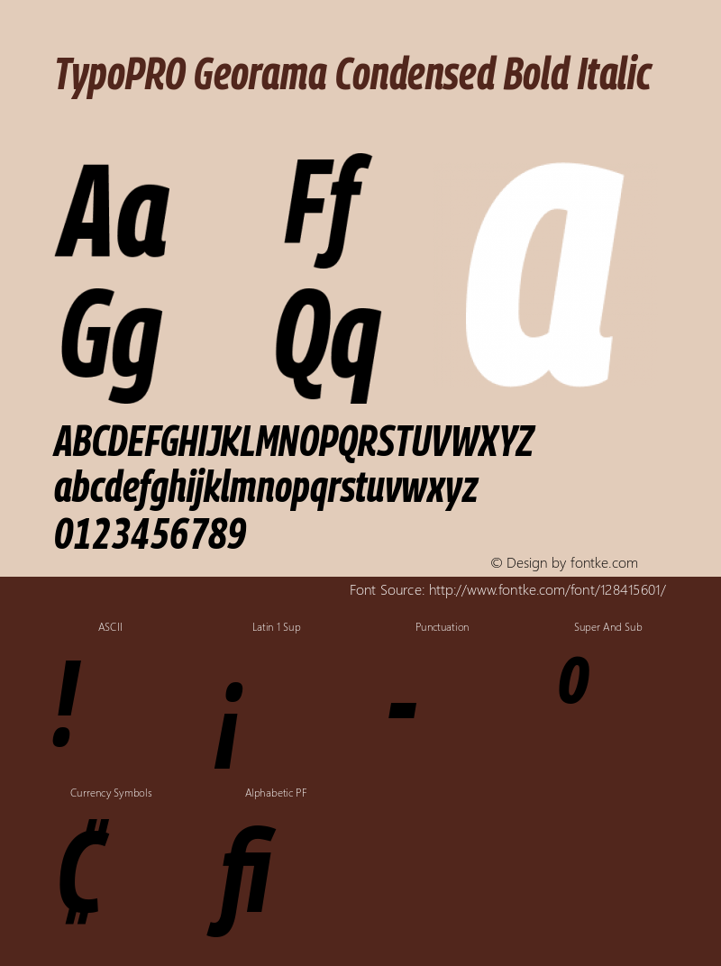 TypoPRO Georama Condensed Bold Italic Version 1.001图片样张