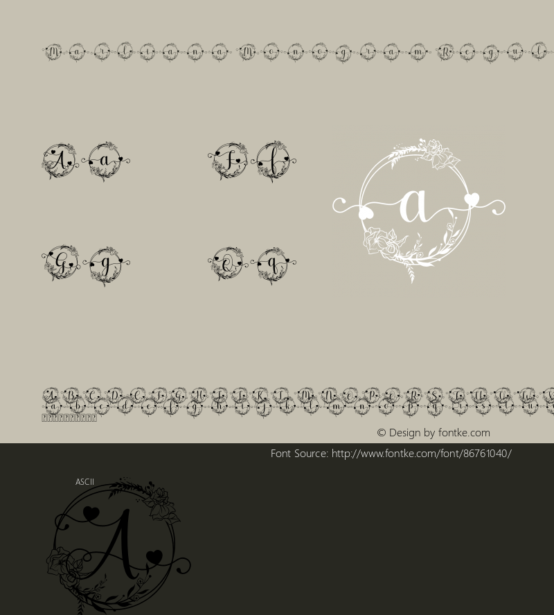 Marliana Monogram Version 1.00;December 14, 2020;FontCreator 13.0.0.2683 64-bit图片样张