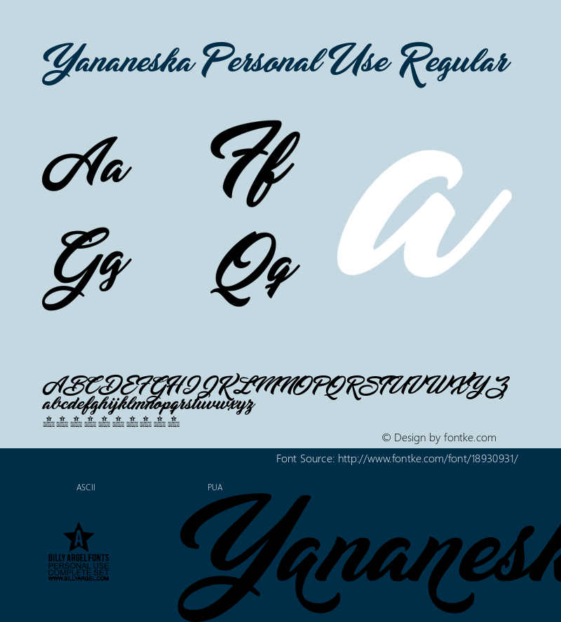 Yananeska Personal Use Regular Version 1.000图片样张