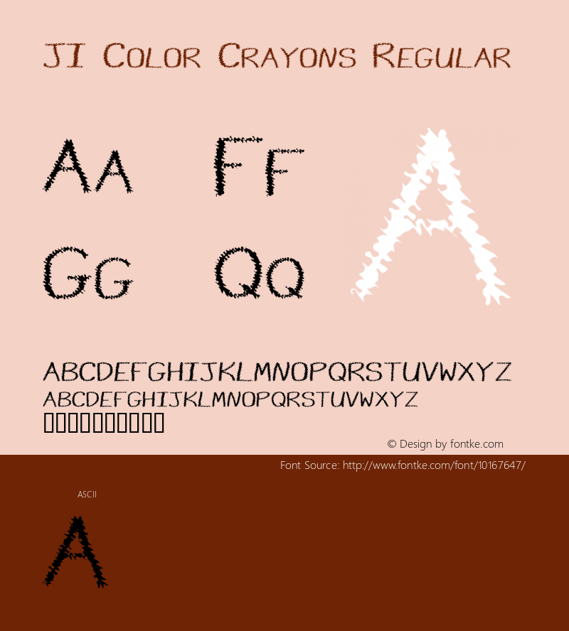 JI Color Crayons Regular Macromedia Fontographer 4.1 5/26/2000图片样张