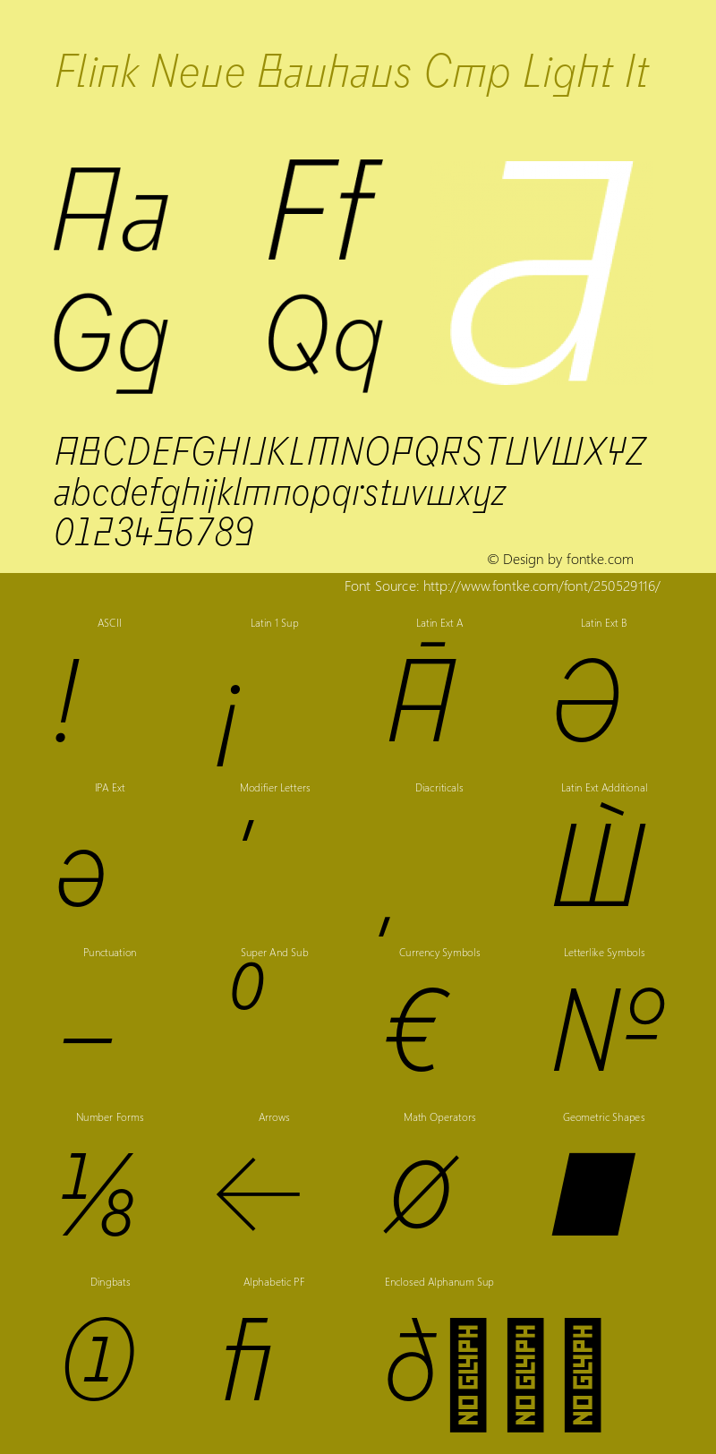 Flink Neue Bauhaus Cmp Light It Version 2.100;Glyphs 3.1.2 (3150)图片样张