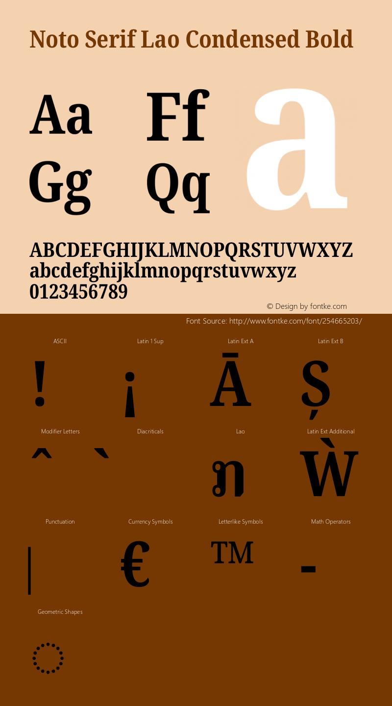 Noto Serif Lao Condensed Bold Version 2.003图片样张