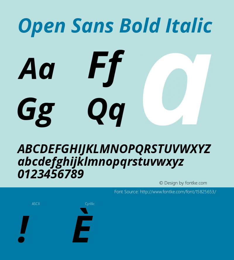 Open Sans Bold Italic Version 1.10; ttfautohint (v1.4.1)图片样张