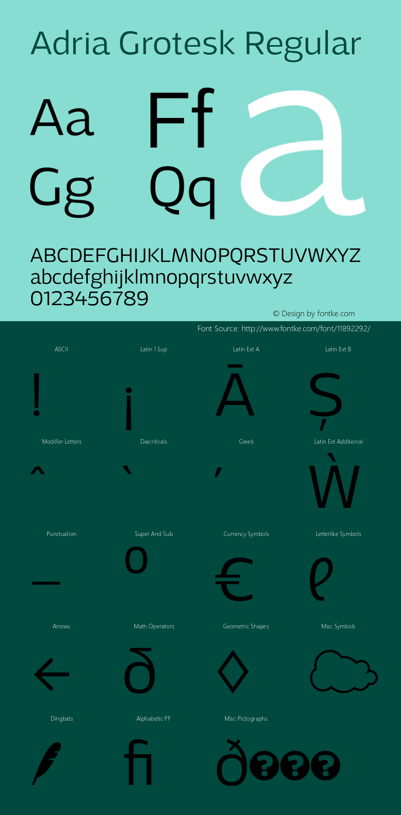 Adria Grotesk Regular Version 1.001图片样张