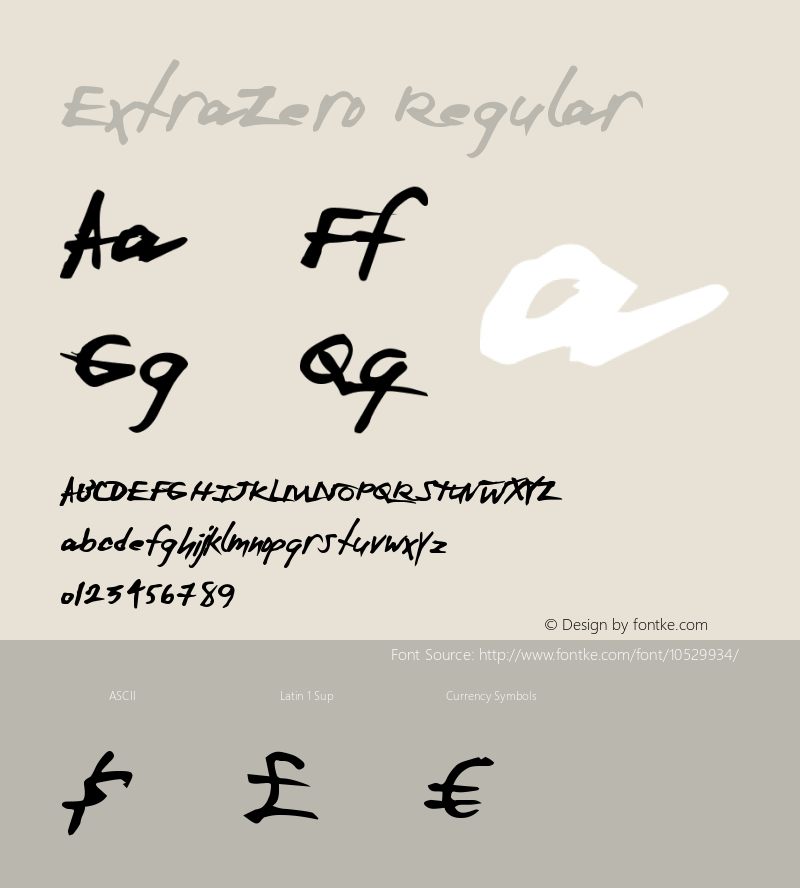 ExtraZero Regular Version 1.00 December 9, 2013, initial release图片样张