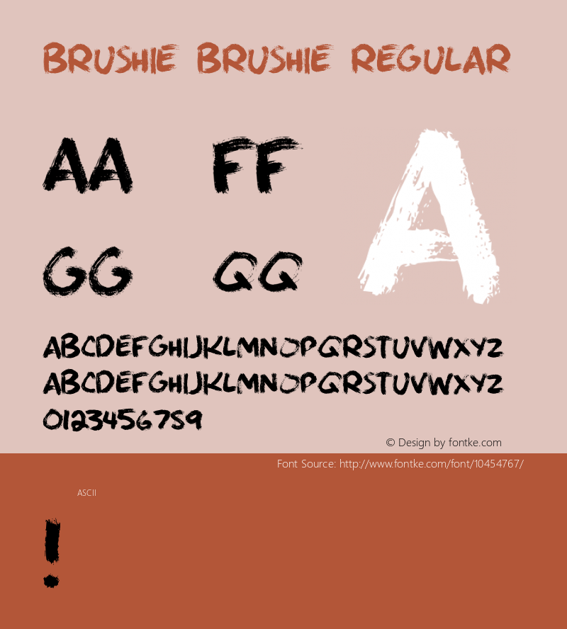 Brushie Brushie Regular Version 1.000;PS 001.001;hotconv 1.0.56图片样张