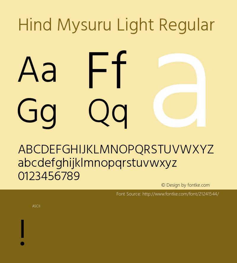 HindMysuruLight Version 1.0图片样张