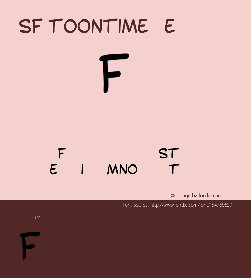 SF Toontime Regular ver 1.0; 2000. Freeware.图片样张