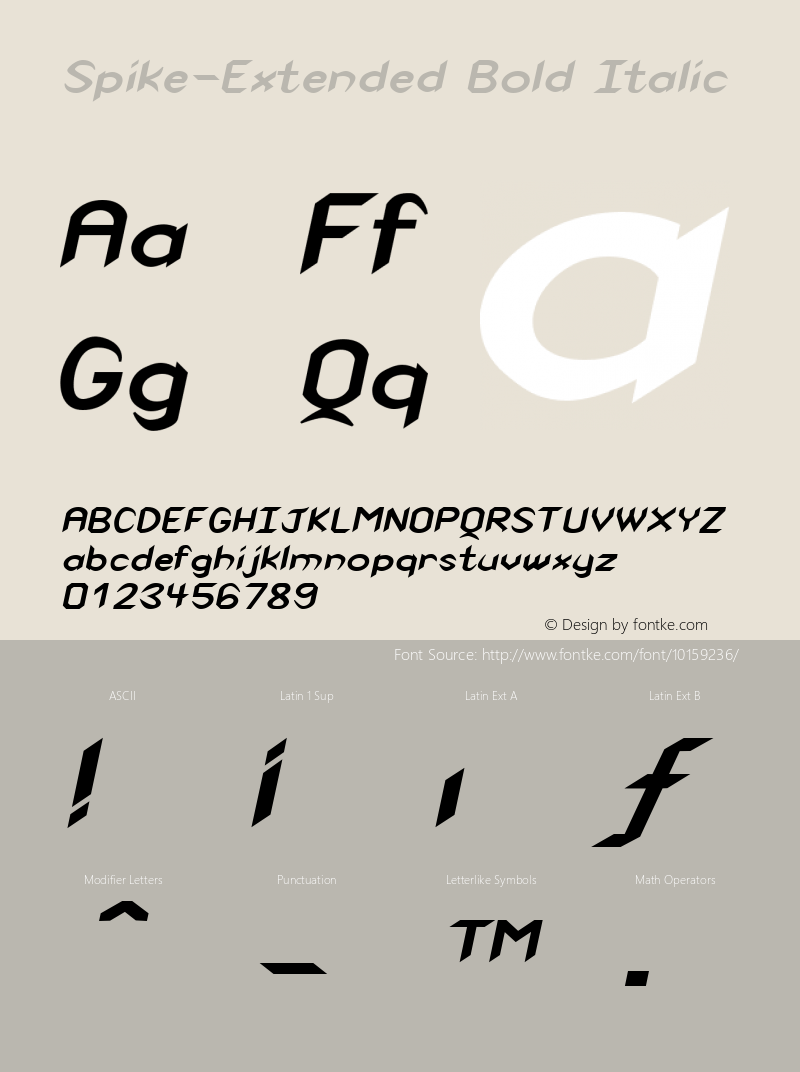 Spike-Extended Bold Italic 1.0/1995: 2.0/2001图片样张