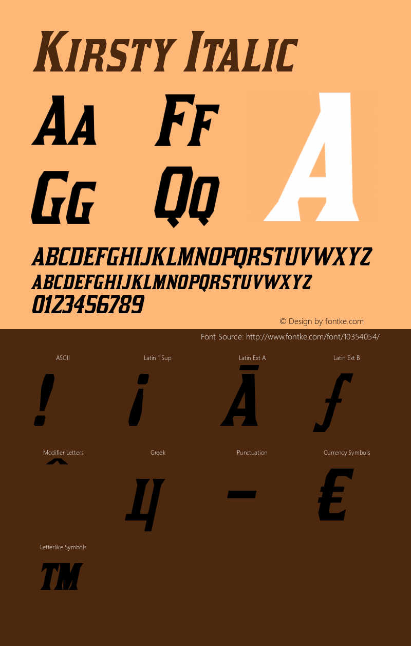 Kirsty Italic OTF 3.000;PS 001.001;Core 1.0.29图片样张