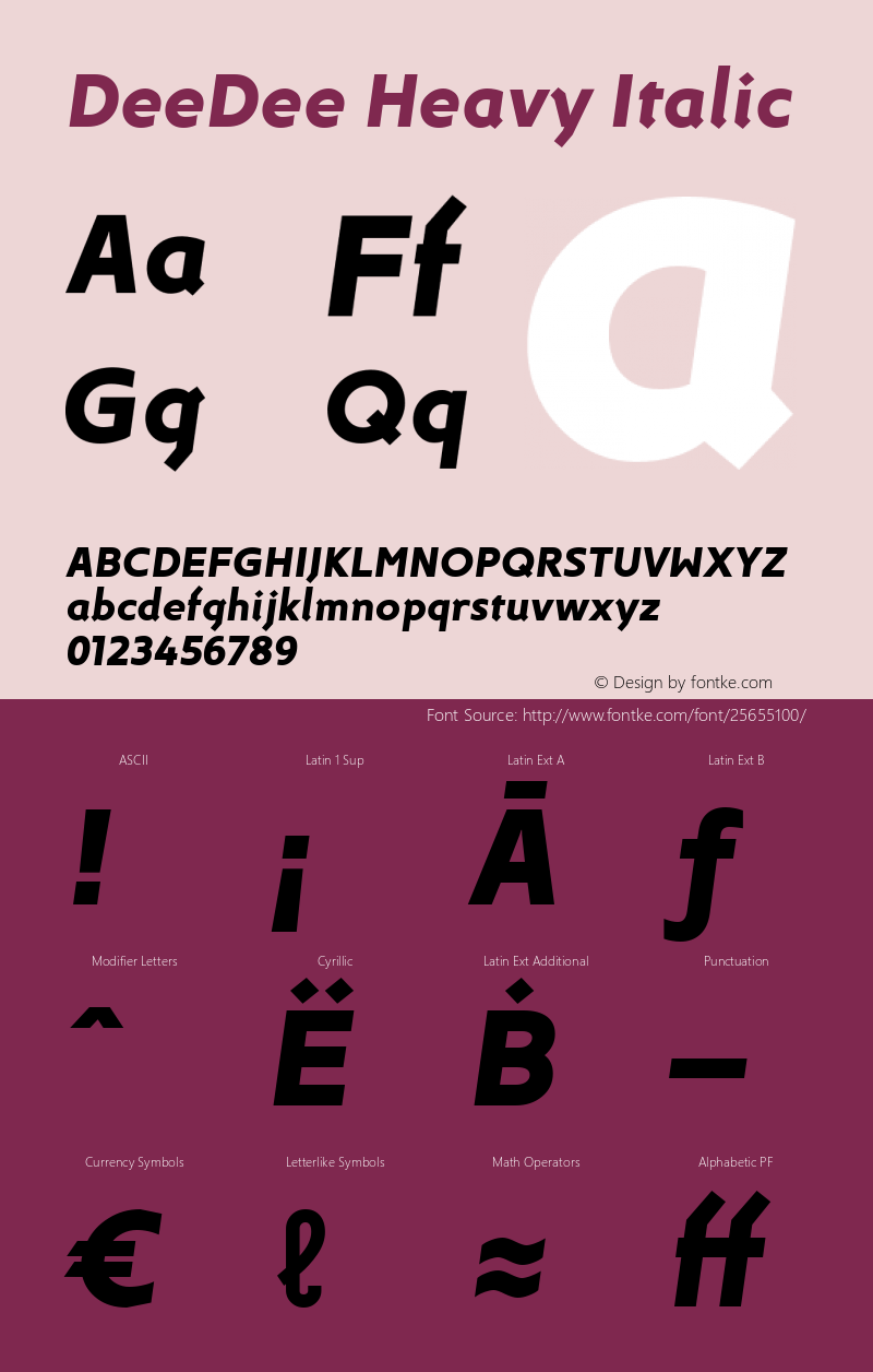 DeeDee Heavy Italic Version 1.000 | wf-r图片样张