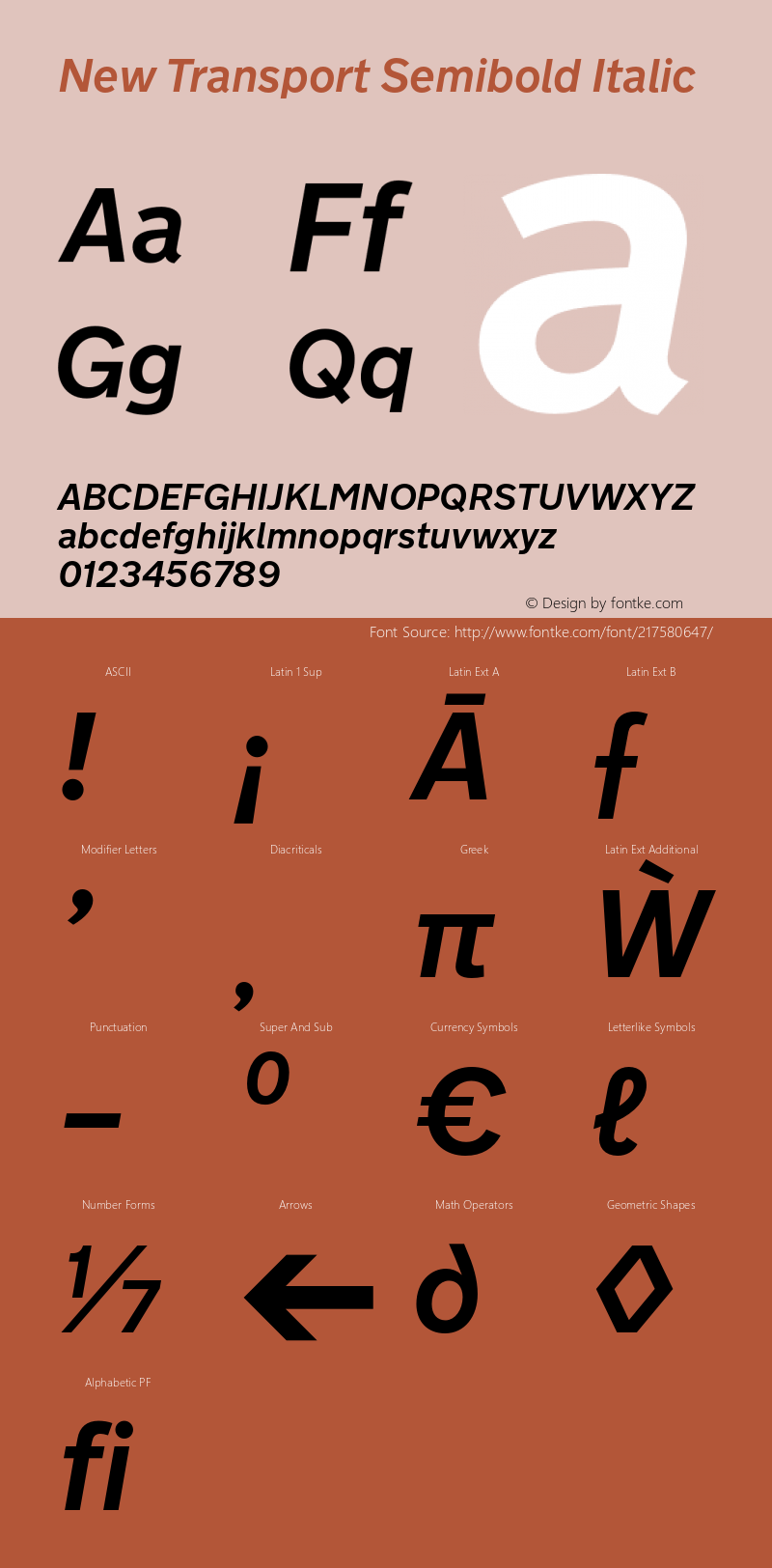 New Transport Semibold Italic Version 1.002;PS 1.2;hotconv 1.0.88;makeotf.lib2.5.647800图片样张