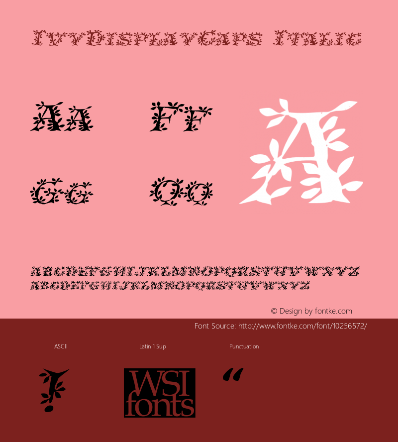 IvyDisplayCaps Italic Macromedia Fontographer 4.1 6/29/96图片样张
