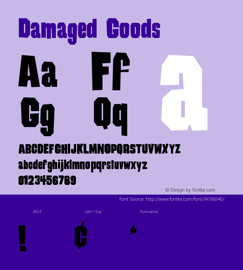 Damaged Goods Version Macromedia Fontograp图片样张