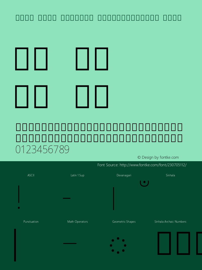 Noto Sans Sinhala SemiCondensed Thin Version 2.002图片样张