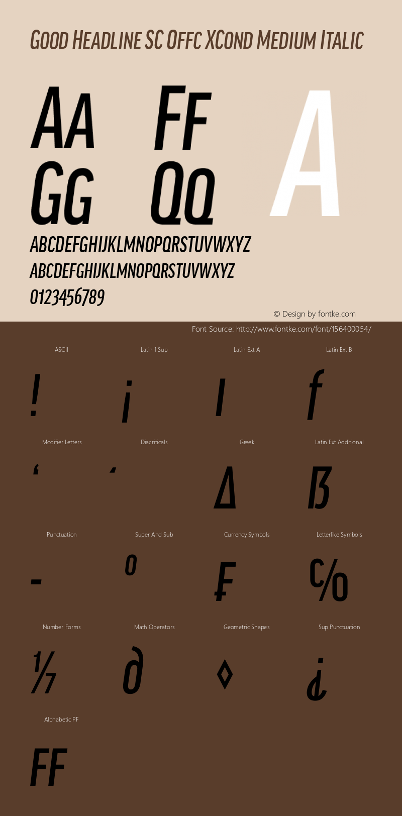 Good Head SC Offc XCond Medium Italic Version 7.504; 2014; Build 1020图片样张