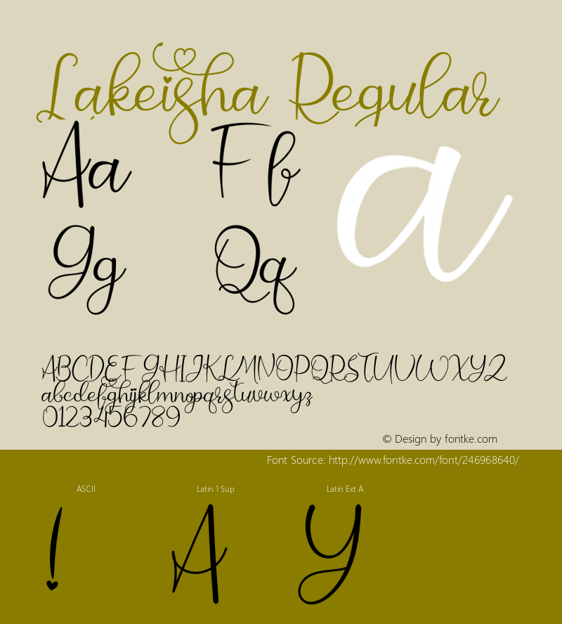 Lakeisha Version 1.007;Fontself Maker 3.5.4图片样张