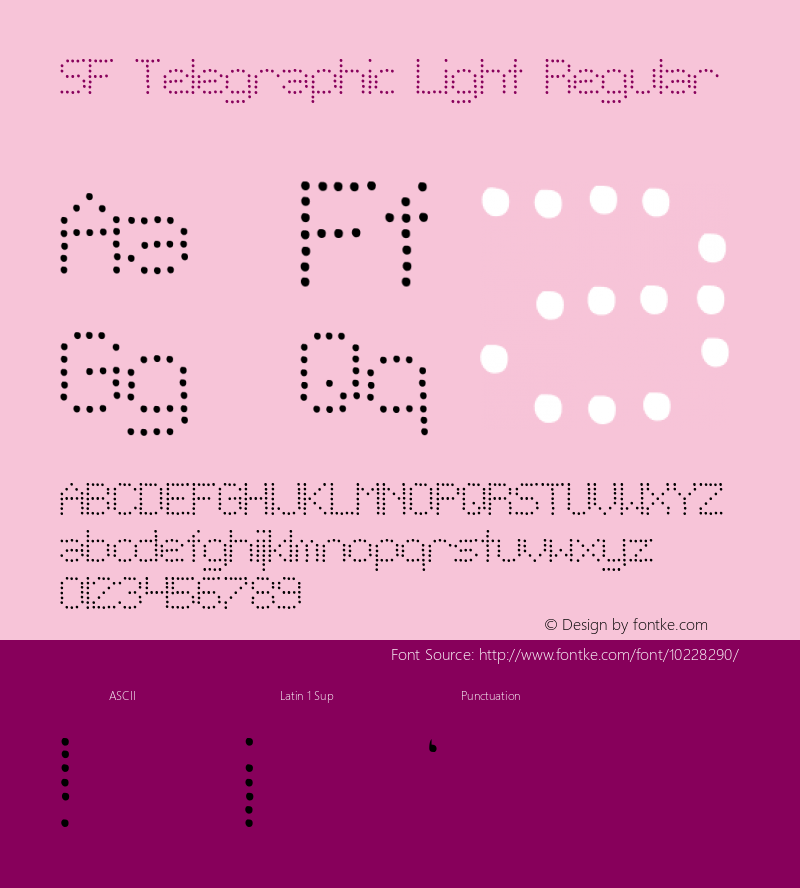 SF Telegraphic Light Regular ver 1.0; 1999. Freeware for non-commercial use.图片样张