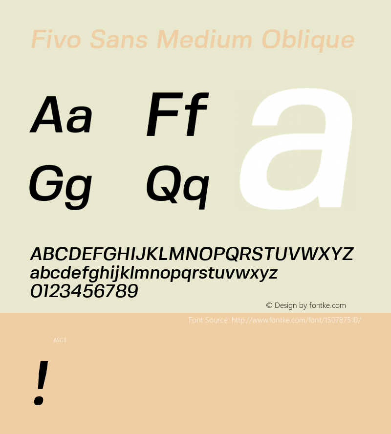 FivoSans-MediumOblique 1.0; ttfautohint (v1.4.1)图片样张