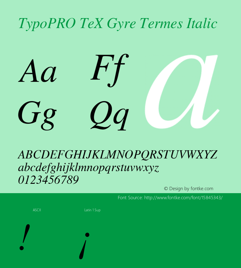 TypoPRO TeX Gyre Termes Italic Version 2.004;PS 2.004;hotconv 1.0.49;makeotf.lib2.0.14853图片样张