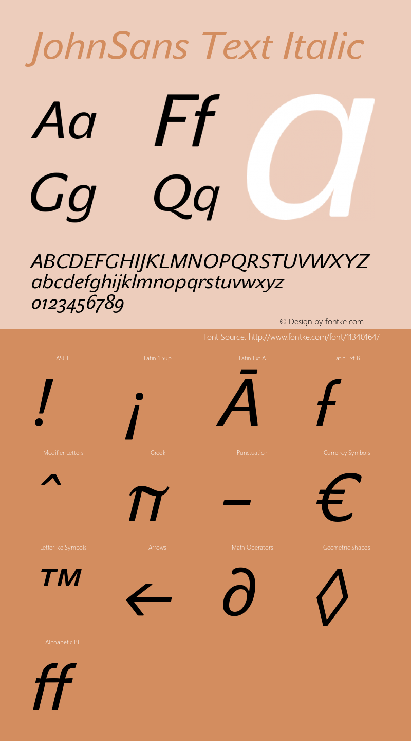 JohnSans Text Italic Version 001.000图片样张