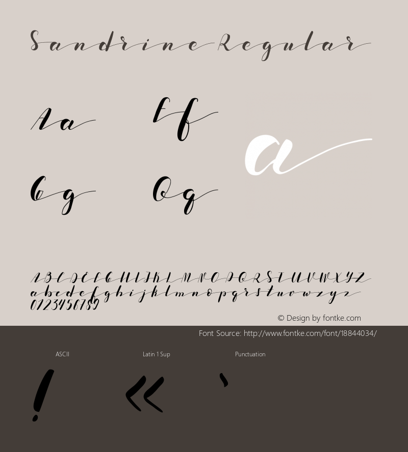 Sandrine Regular Version 1.000图片样张