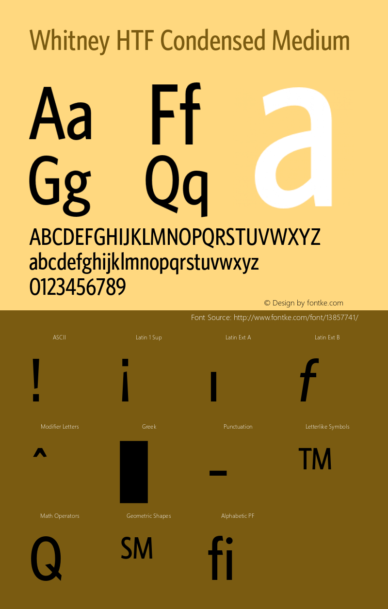 Whitney HTF Condensed Medium 001.000图片样张