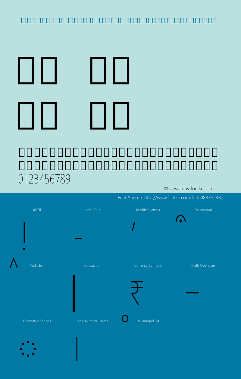 Noto Sans Devanagari Extra Condensed Thin Regular 1.000图片样张