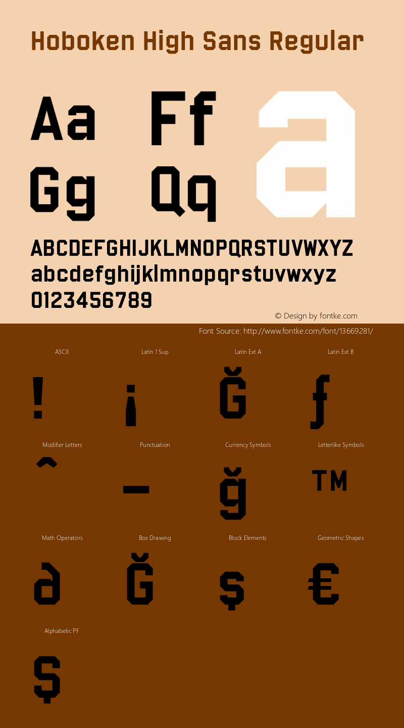 Hoboken High Sans Regular Version 1.101;PS 001.001;hotconv 1.0.38图片样张