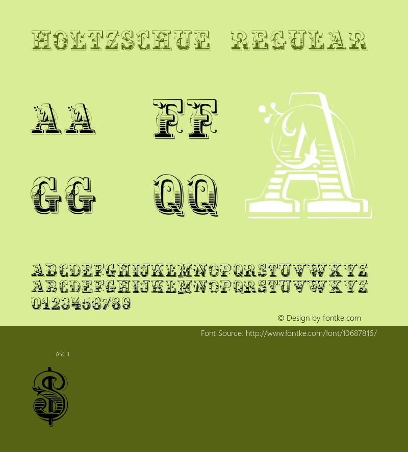 Holtzschue Regular Macromedia Fontographer 4.1 08/04/01图片样张