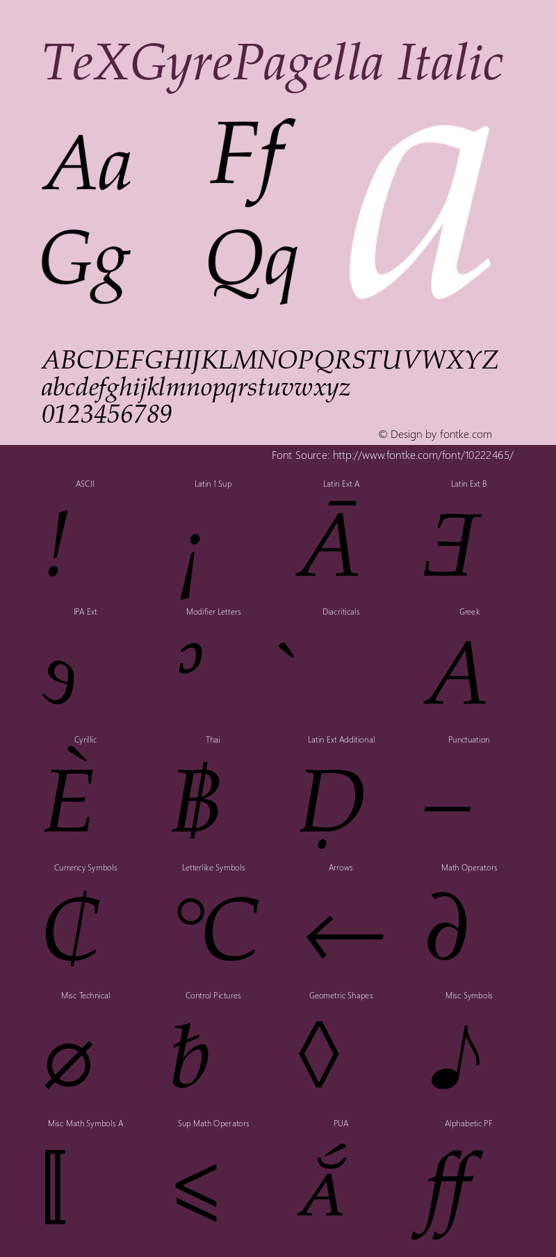 TeXGyrePagella Italic Version 1.103;PS 1.103;hotconv 1.0.49;makeotf.lib2.0.14853图片样张