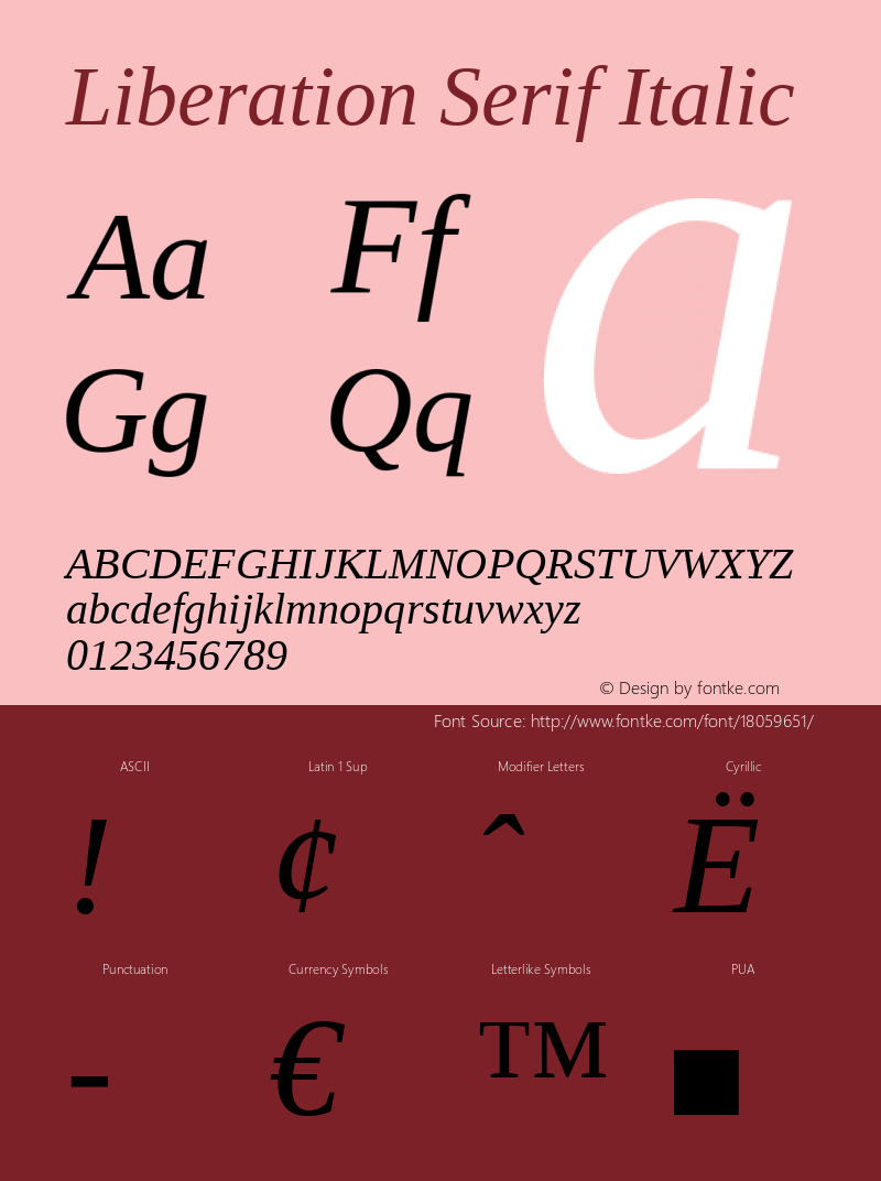 Liberation Serif Italic Version 1.04图片样张