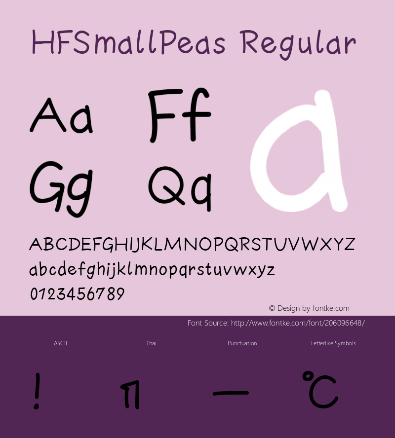 HFSmallPeas Regular Version 2.000图片样张