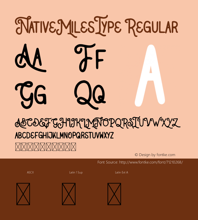 NativeMilesTypeRegular Version 1.022;Fontself Maker 3.5.1图片样张