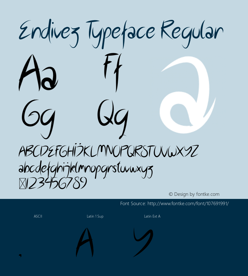 EndivezTypefaceRegular Version 1.002;Fontself Maker 3.5.1图片样张