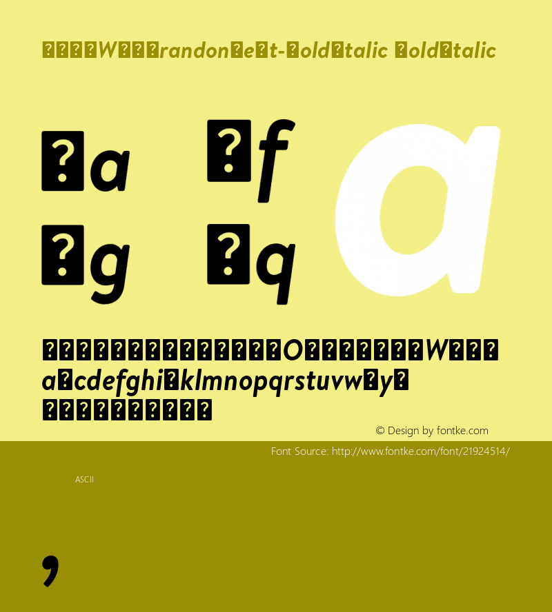 INCIWF+BrandonText-BoldItalic Version 1.0图片样张