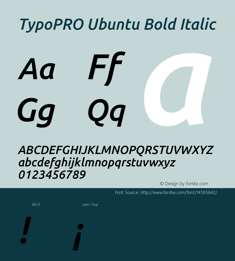 TypoPRO Ubuntu Bold Italic Version 0.80图片样张