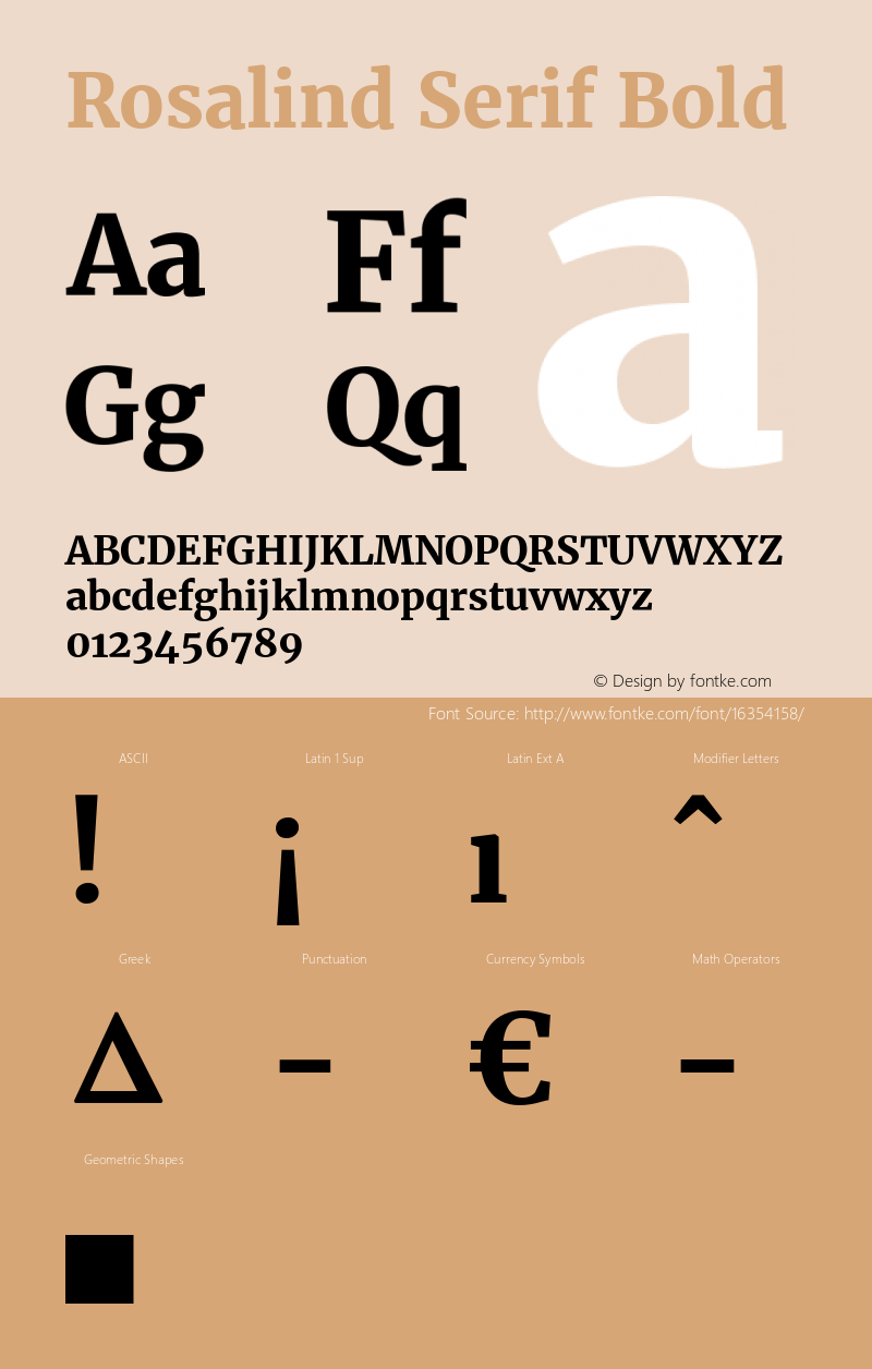 Rosalind Serif Bold Version 1.584;PS 001.584;hotconv 1.0.70;makeotf.lib2.5.58329图片样张