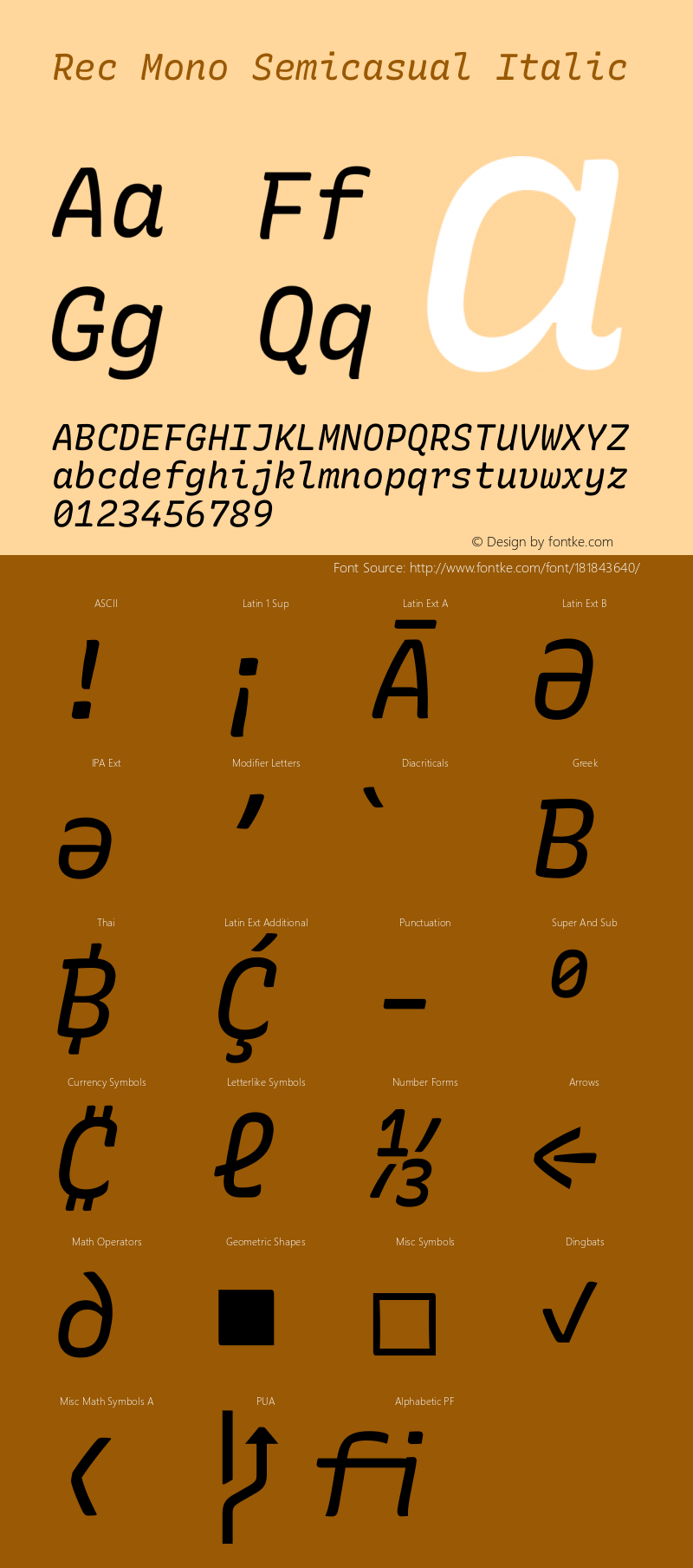 Rec Mono Semicasual Italic Version 1.081图片样张