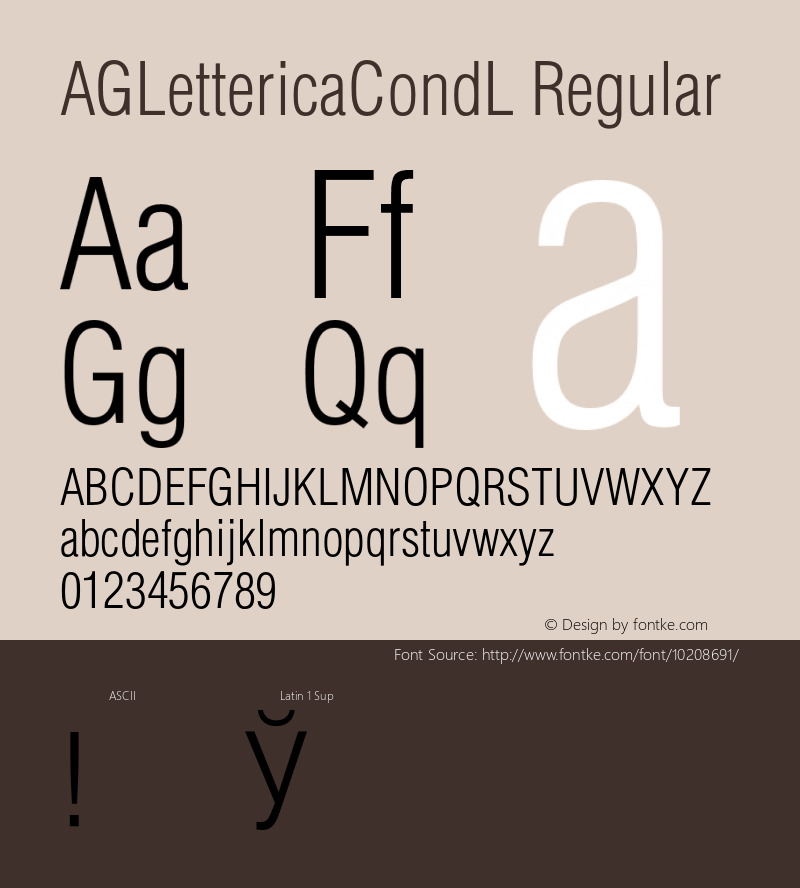 AGLettericaCondL Regular 001.000图片样张