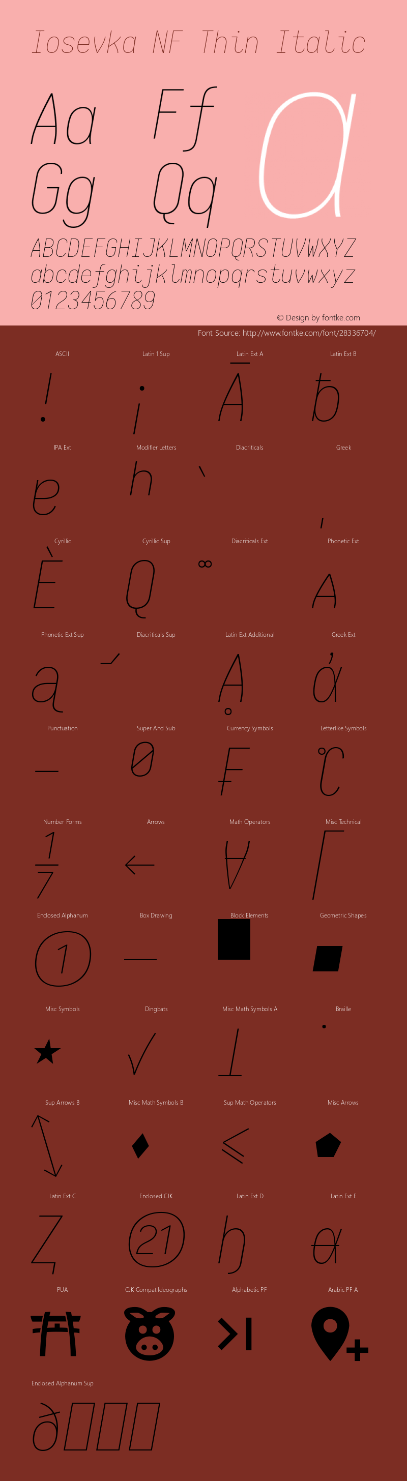 Iosevka Thin Italic Nerd Font Complete Windows Compatible 1.14.0; ttfautohint (v1.7.9-c794)图片样张