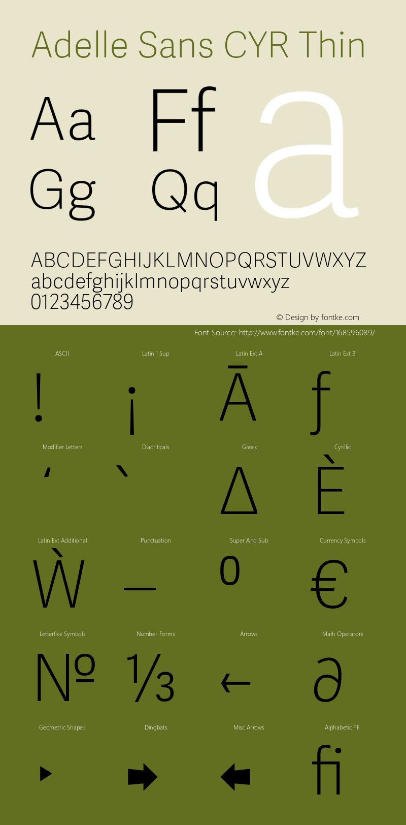 Adelle Sans CYR Thin Version 3.000;hotconv 1.0.109;makeotfexe 2.5.65596图片样张