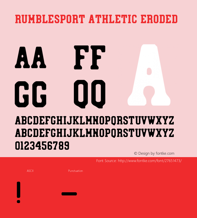 Rumblesport Athletic Eroded Version 1.000;PS 001.000;hotconv 1.0.88;makeotf.lib2.5.64775图片样张