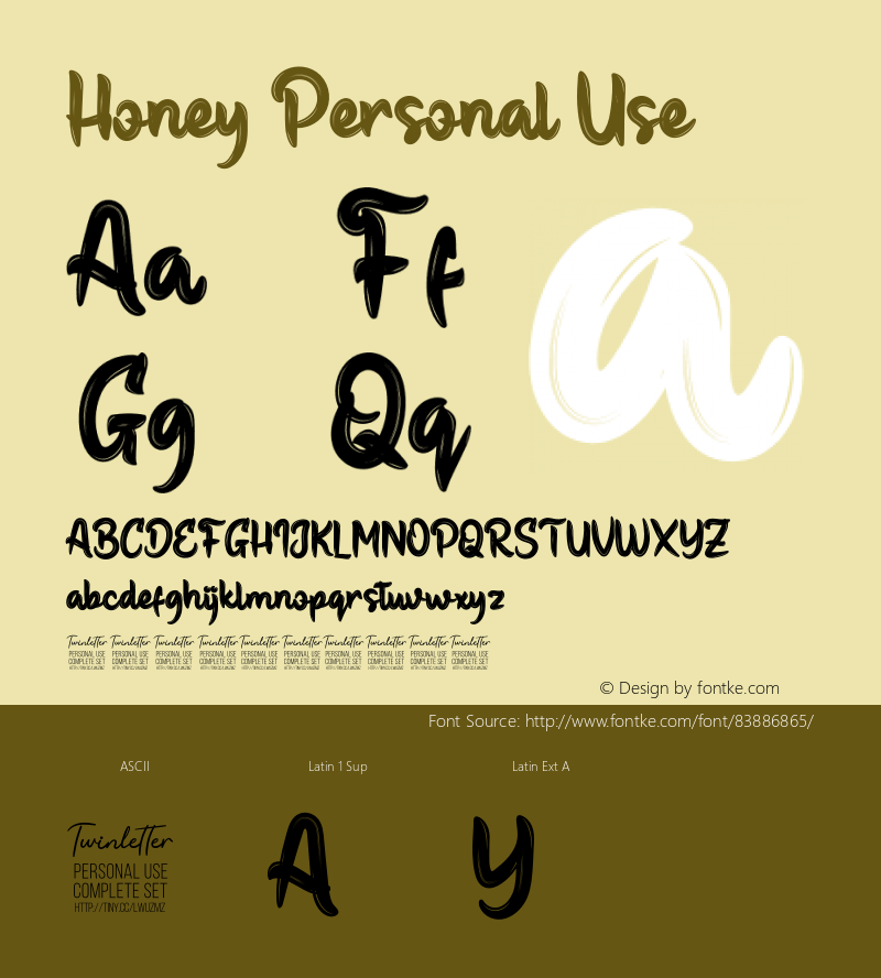 Honey Personal Use Version 1.001;Fontself Maker 3.5.1图片样张