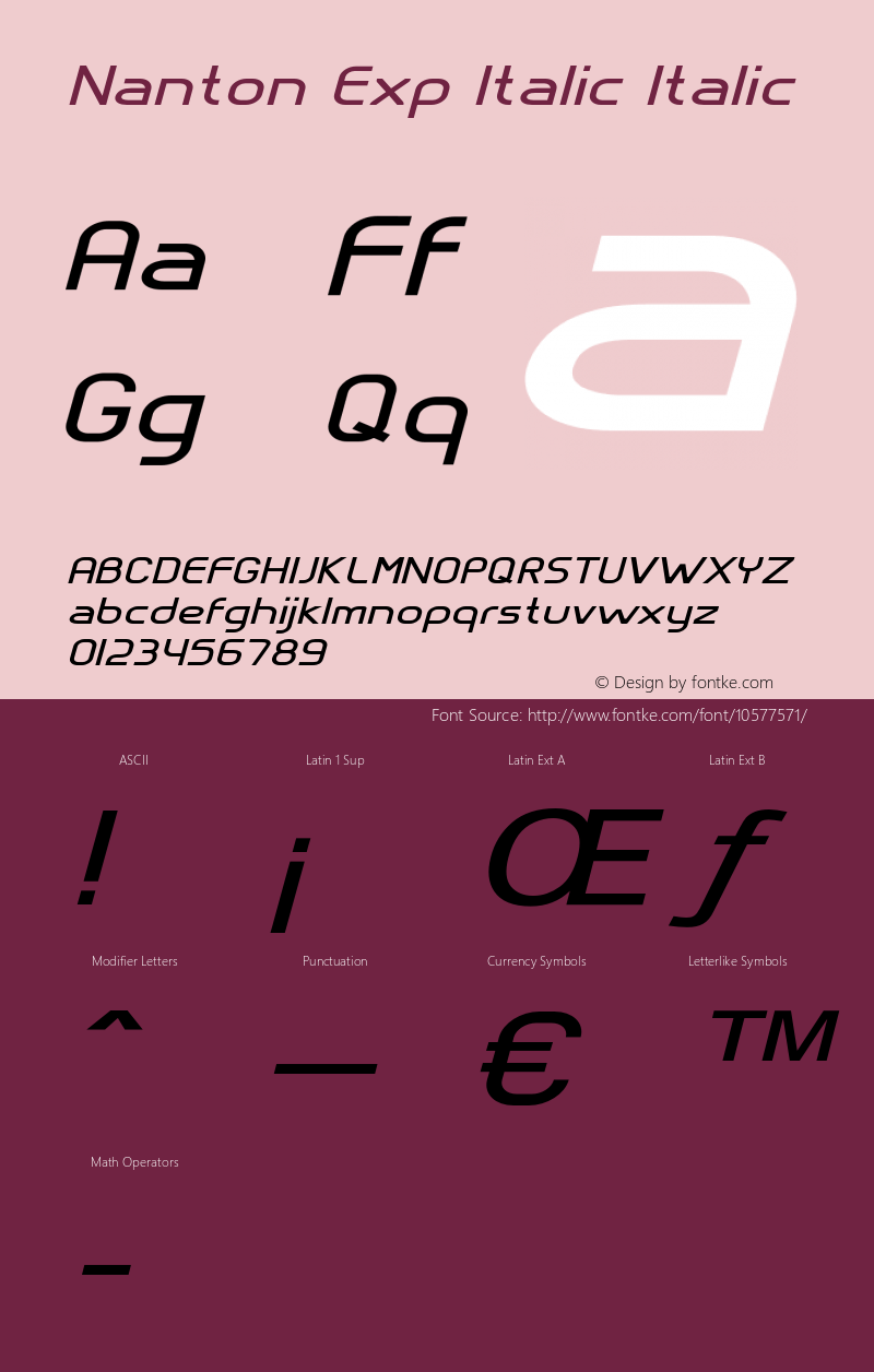 Nanton Exp Italic Italic Version 1.000图片样张